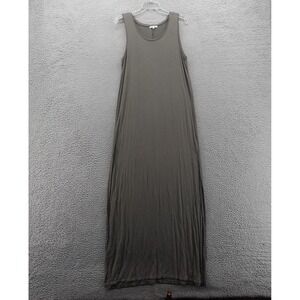 Z Supply Sleeveless Maxi Tank Dress Medium Gray Womens Knit Side Slit‎